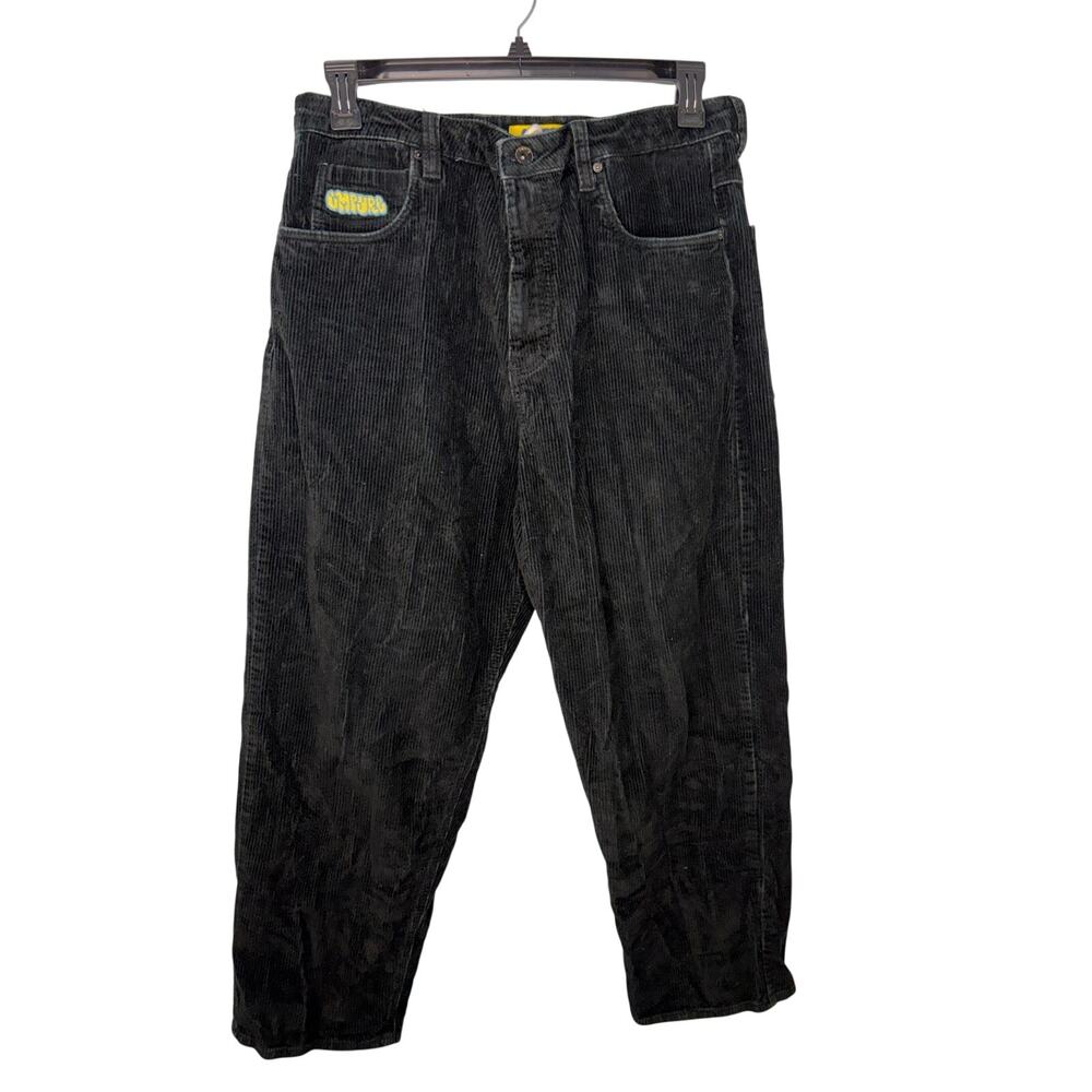 Empyre Baggy Loose-Fit Skate Jeans Corduroy Size 34 Black Streetwear Y2K VTG